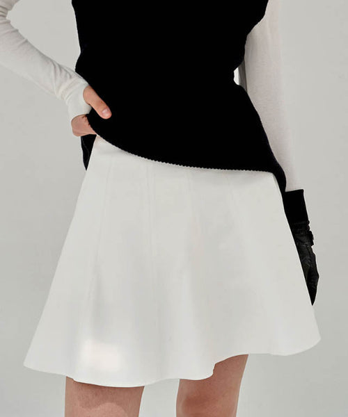Anell Golf Cotton Flared Skirt - Ivory
