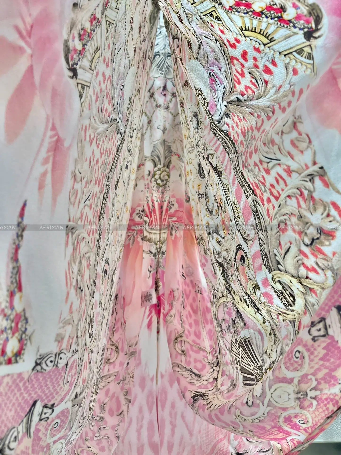 Exquisite designer dress Women New V Neck Crystal Beaded Flare Sleeve